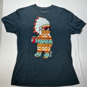 Riot Society Bear Chief Graphic T-Shirt Mens Size L‎ Short Sleeve